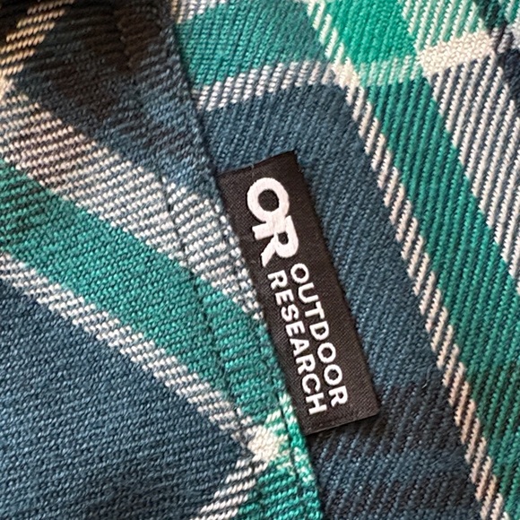 Outdoor Research Teal and White Plaid Men's Shirt - Picture 3 of 4